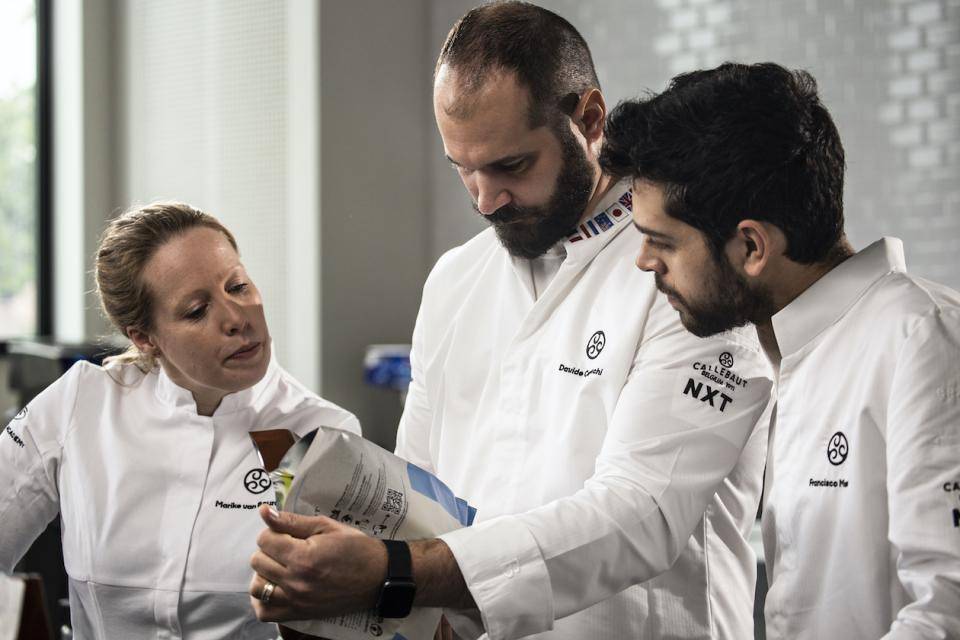Chefs discussing ingredients for vegan dairy replacements