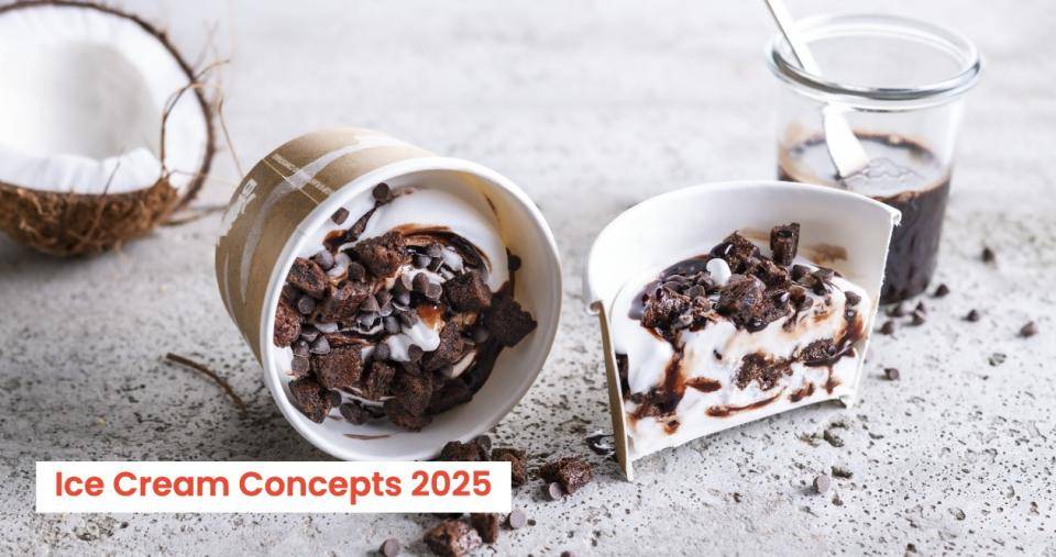 Ice cream pints with chocolate inclusions